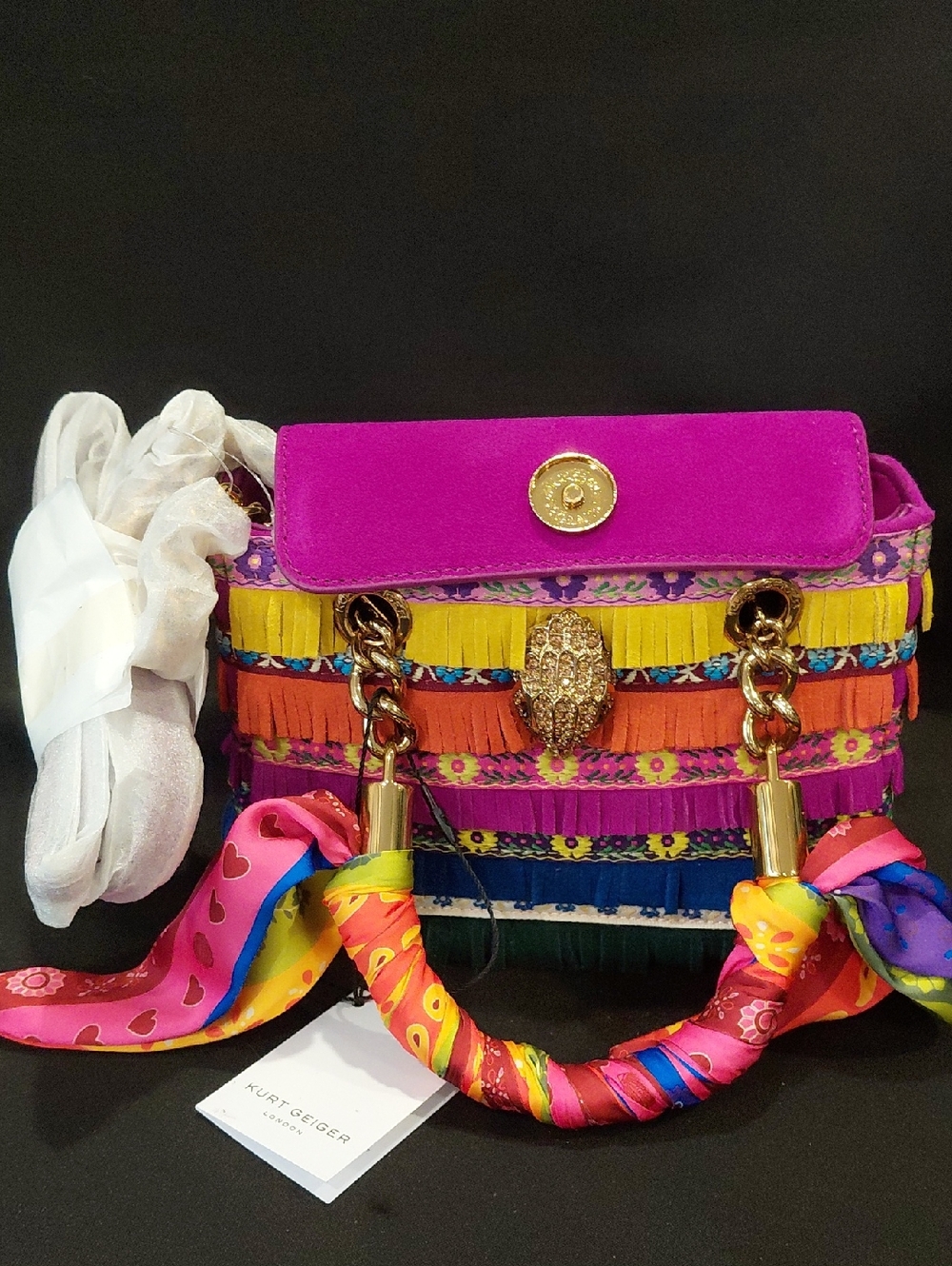 KURT GEIGER LONDON MINI SQUARE KENSINGTON BAG - Picture 9 of 11